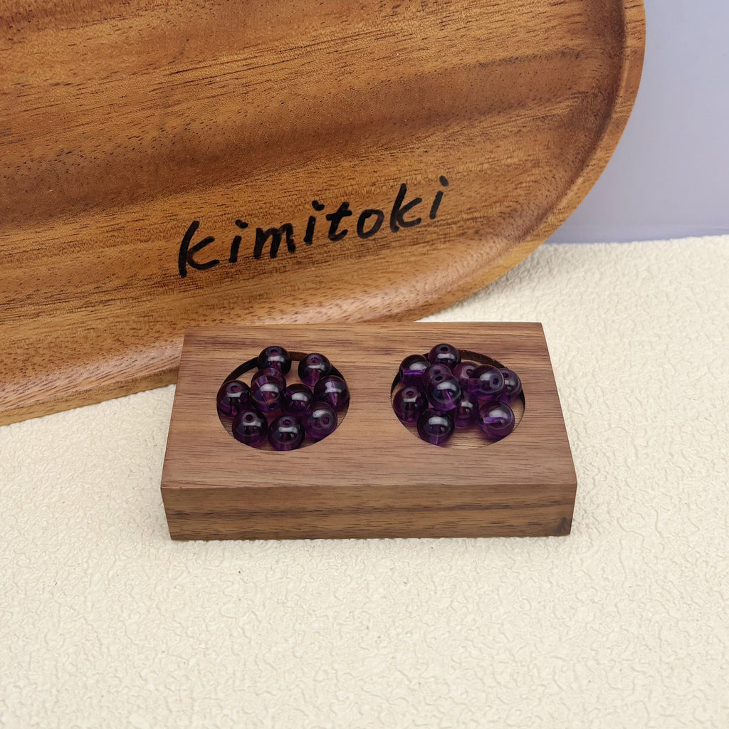 8mm | ディープパープルグラスビーズ