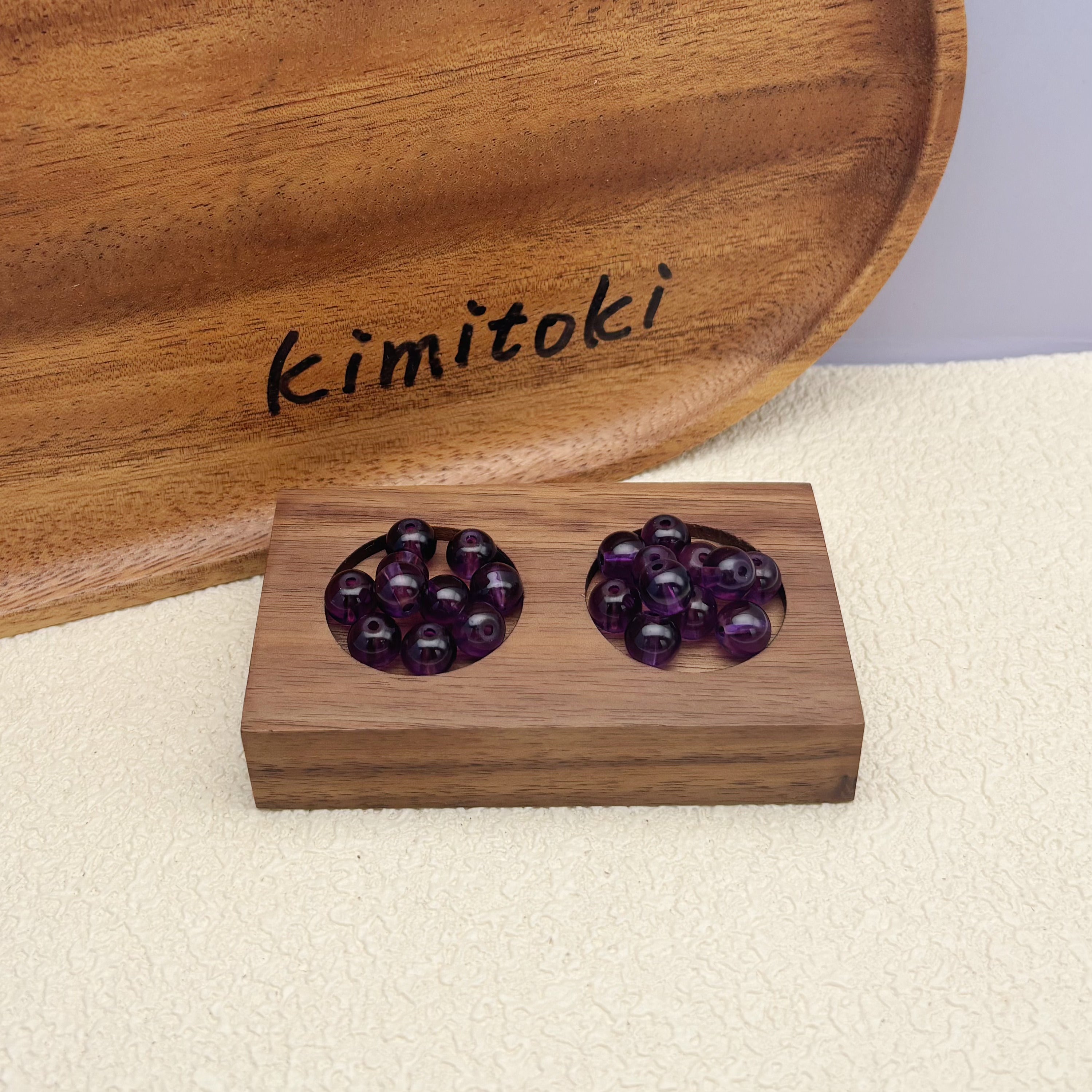 8mm | ディープパープルグラスビーズ