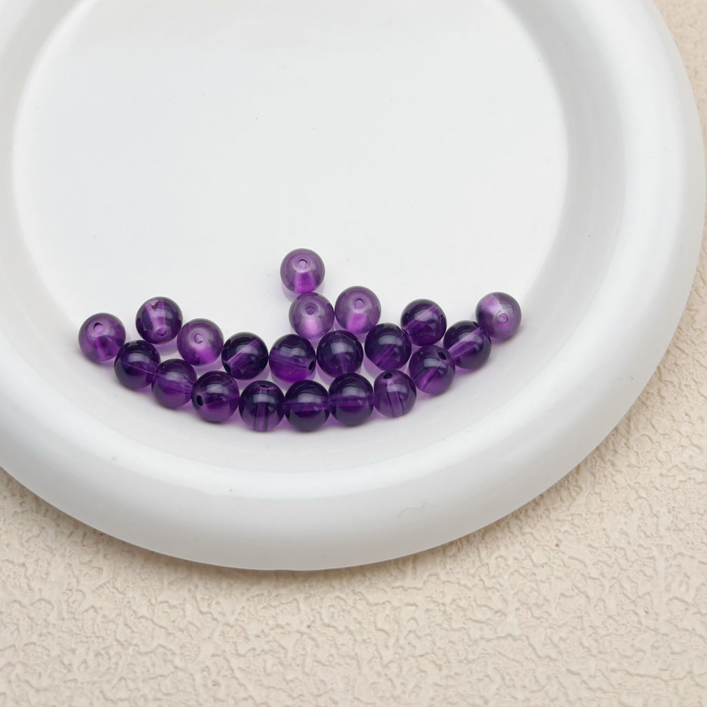 8mm | ディープパープルグラスビーズ
