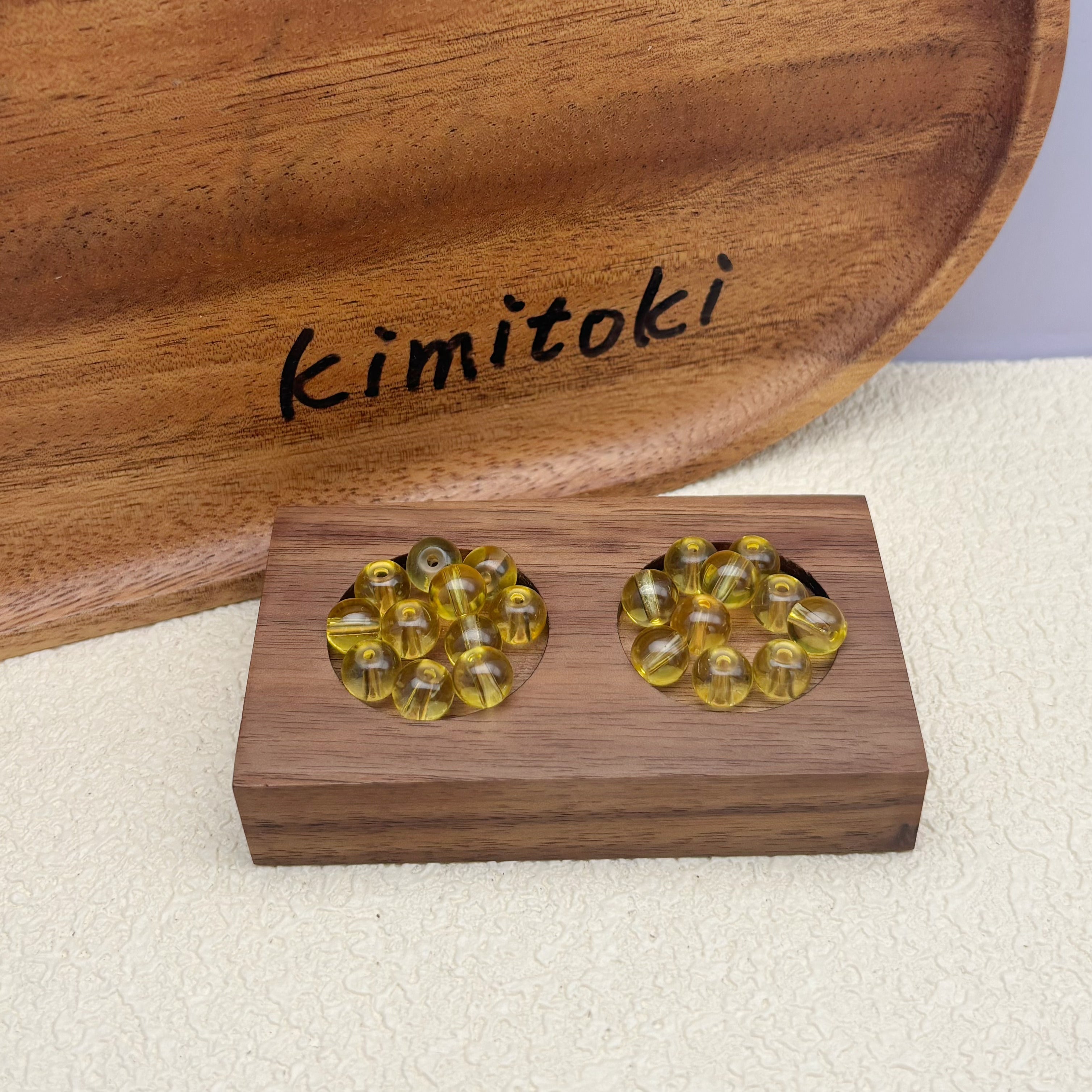 8mm | イエローグラスビーズ