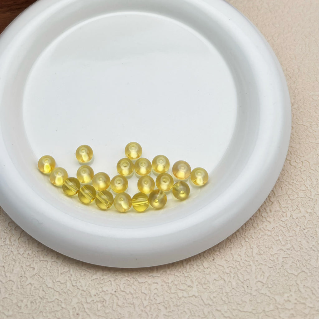 8mm | イエローグラスビーズ