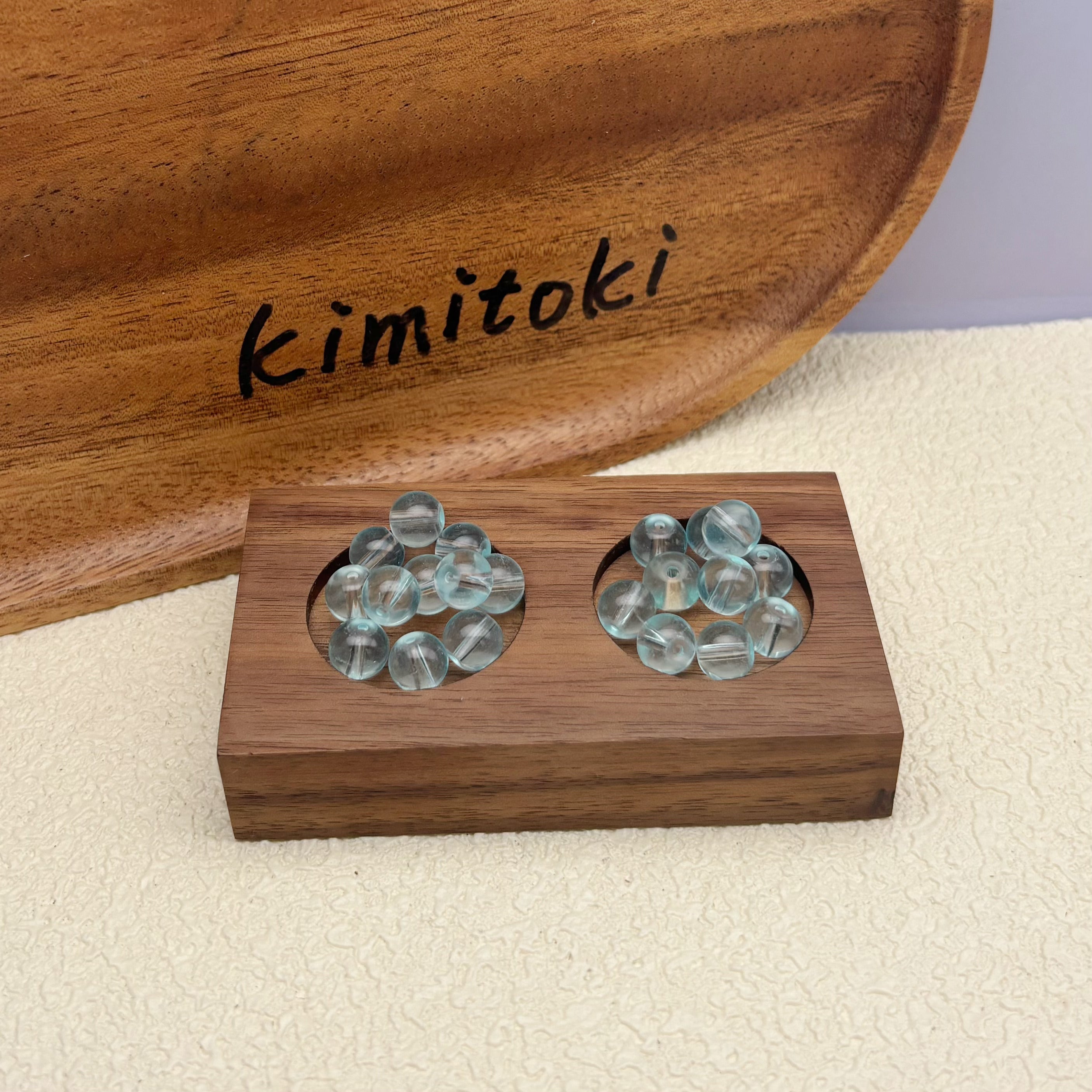 8mm | ウォーターブルーグラスビーズ