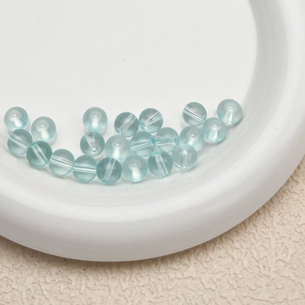 8mm | ウォーターブルーグラスビーズ