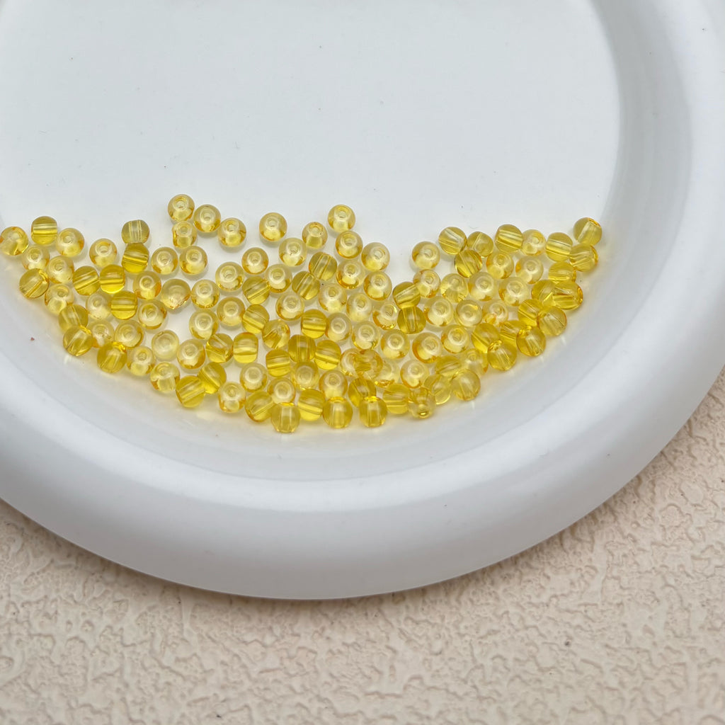 4mm | イエローグラスシードビーズ