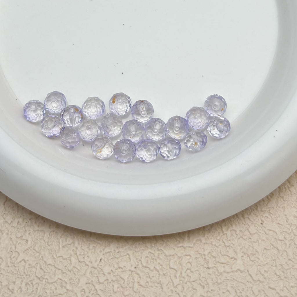 8mm | クリア x ラベンダーグラスビーズ