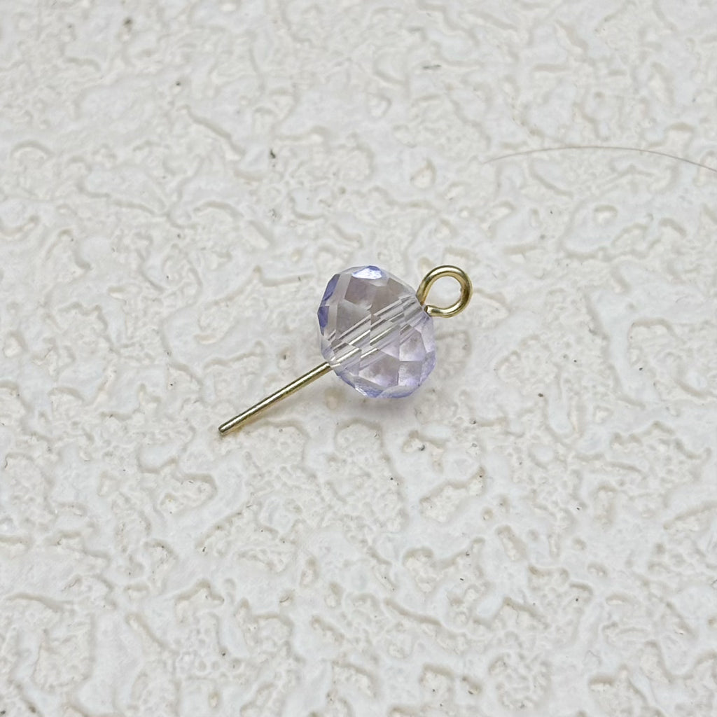 8mm | クリア x ラベンダーグラスビーズ