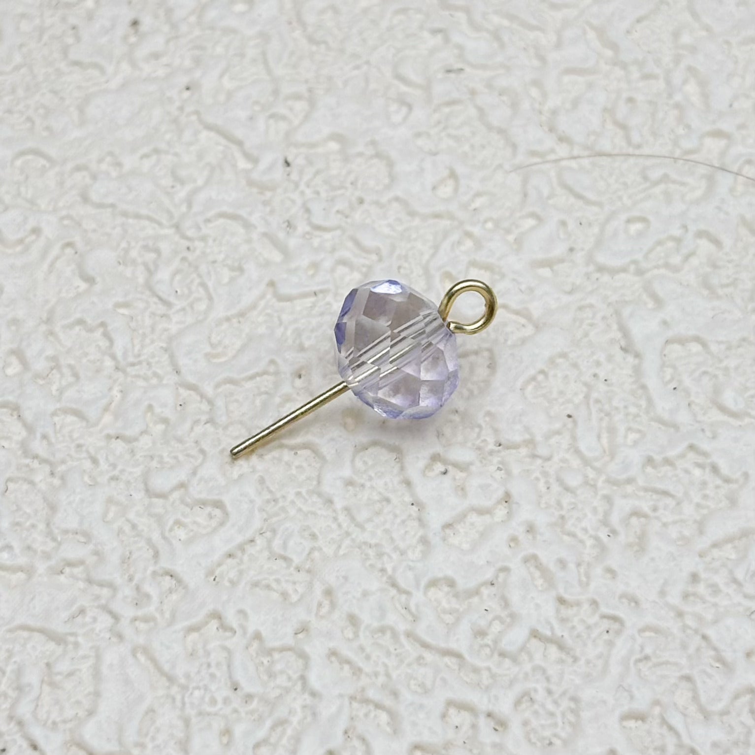 8mm | クリア x ラベンダーグラスビーズ