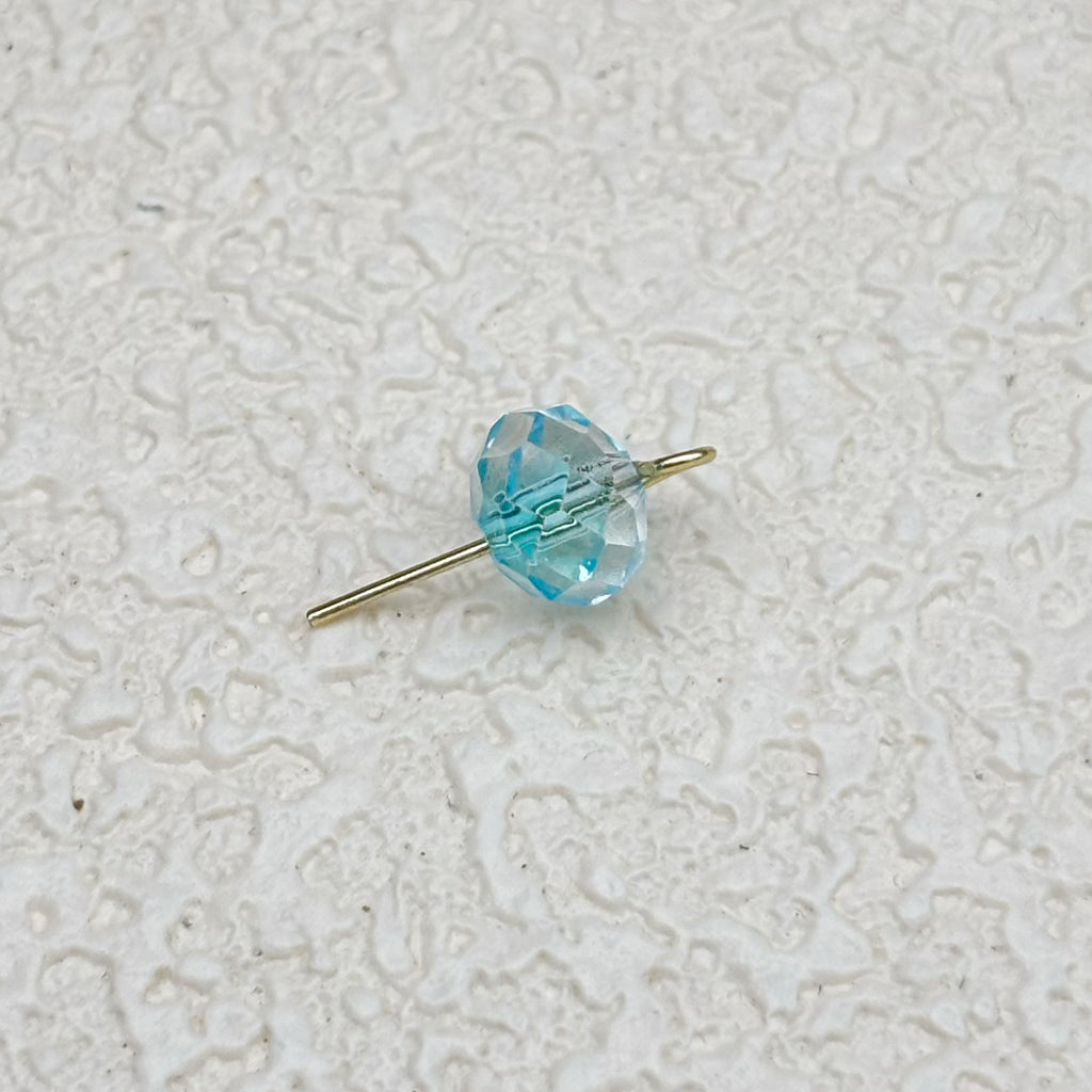 8mm | クリア x アクアブルーグラスビーズ