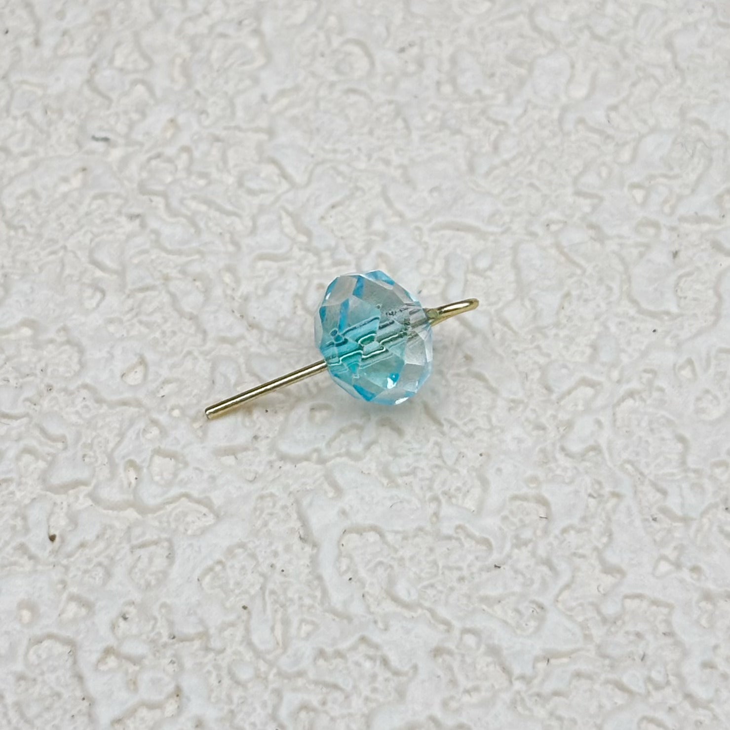 8mm | クリア x アクアブルーグラスビーズ