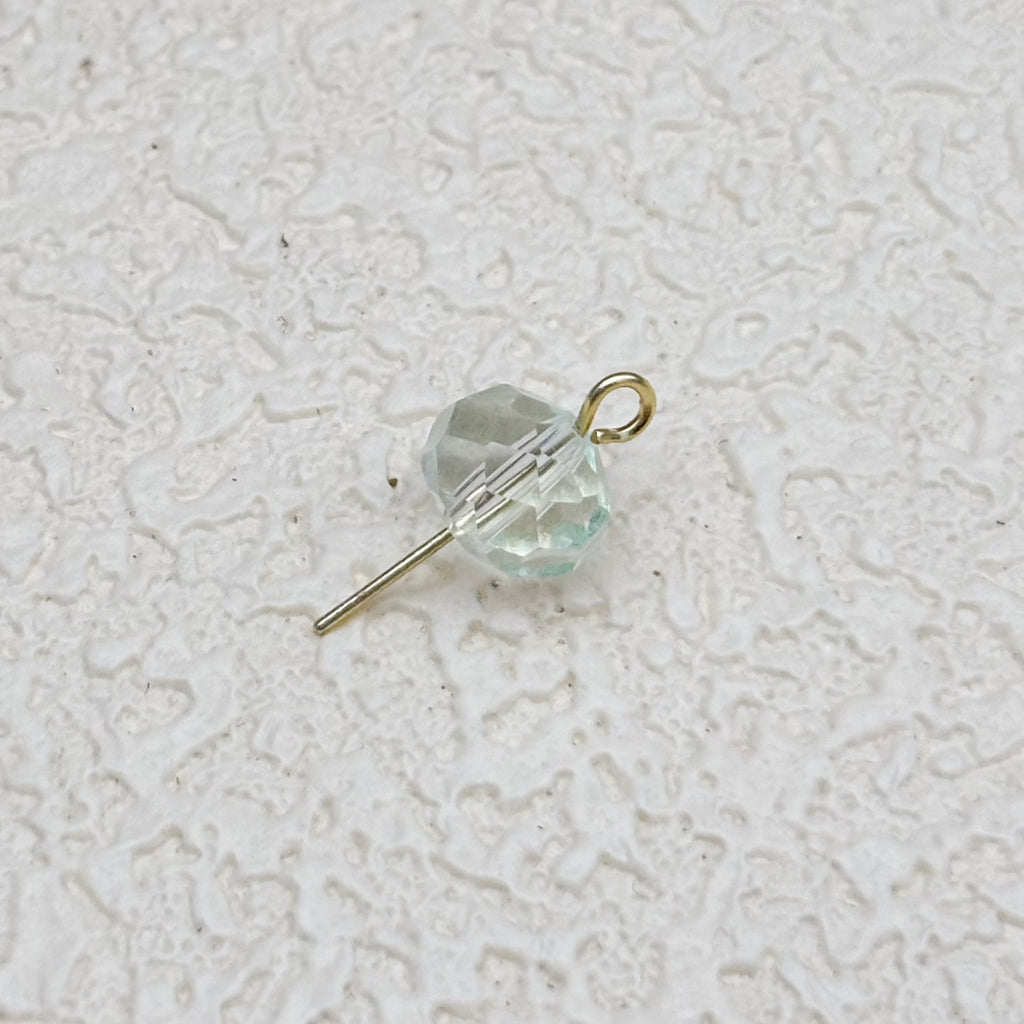 8mm | クリア x ミントグリーングラスビーズ（オーロラコート）