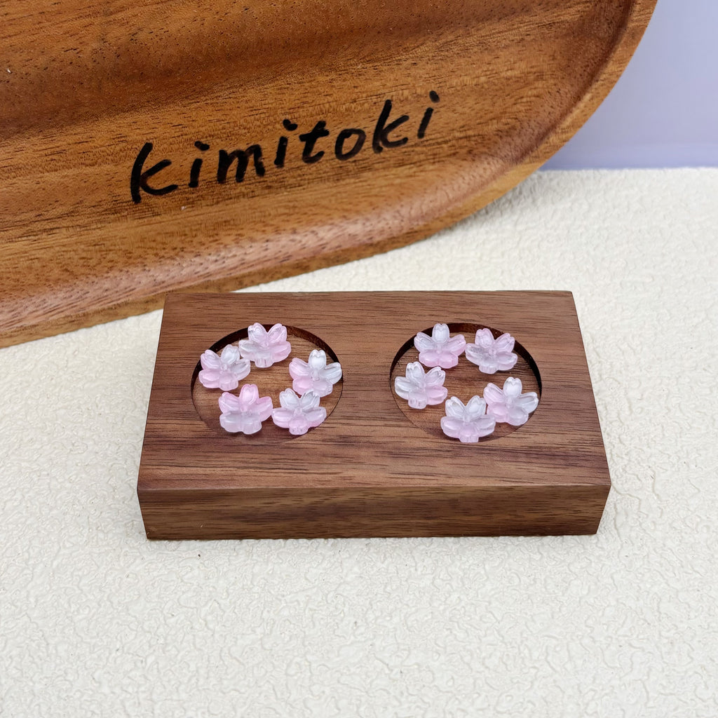 10mm | ピンク x ホワイトグラデ花形ビーズ