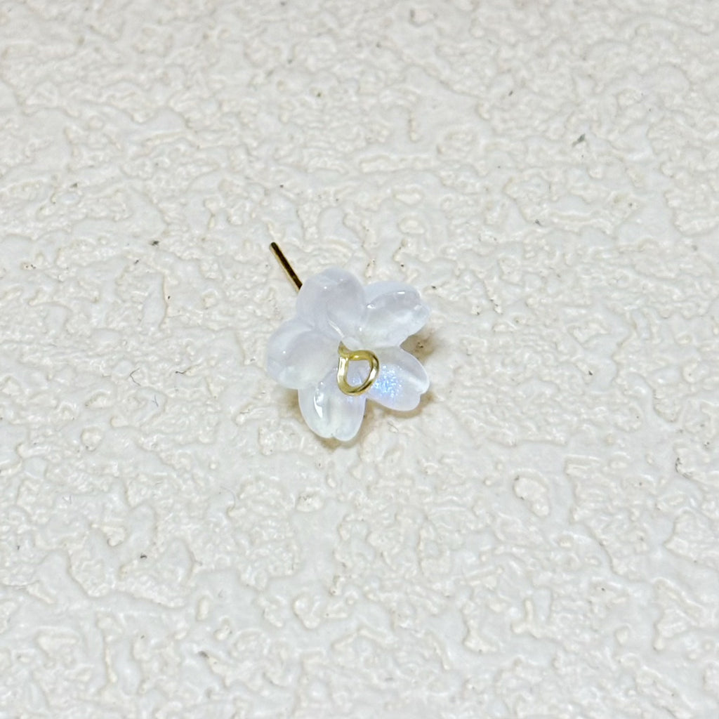 10mm | オーロラコートホワイト花形ビーズ