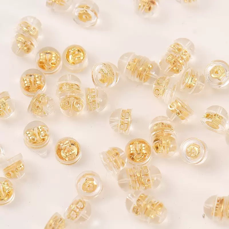 ピアス金具 ❘ 丸カン付きS925ポストタイプ（高品質シリコンキャッチ付き）