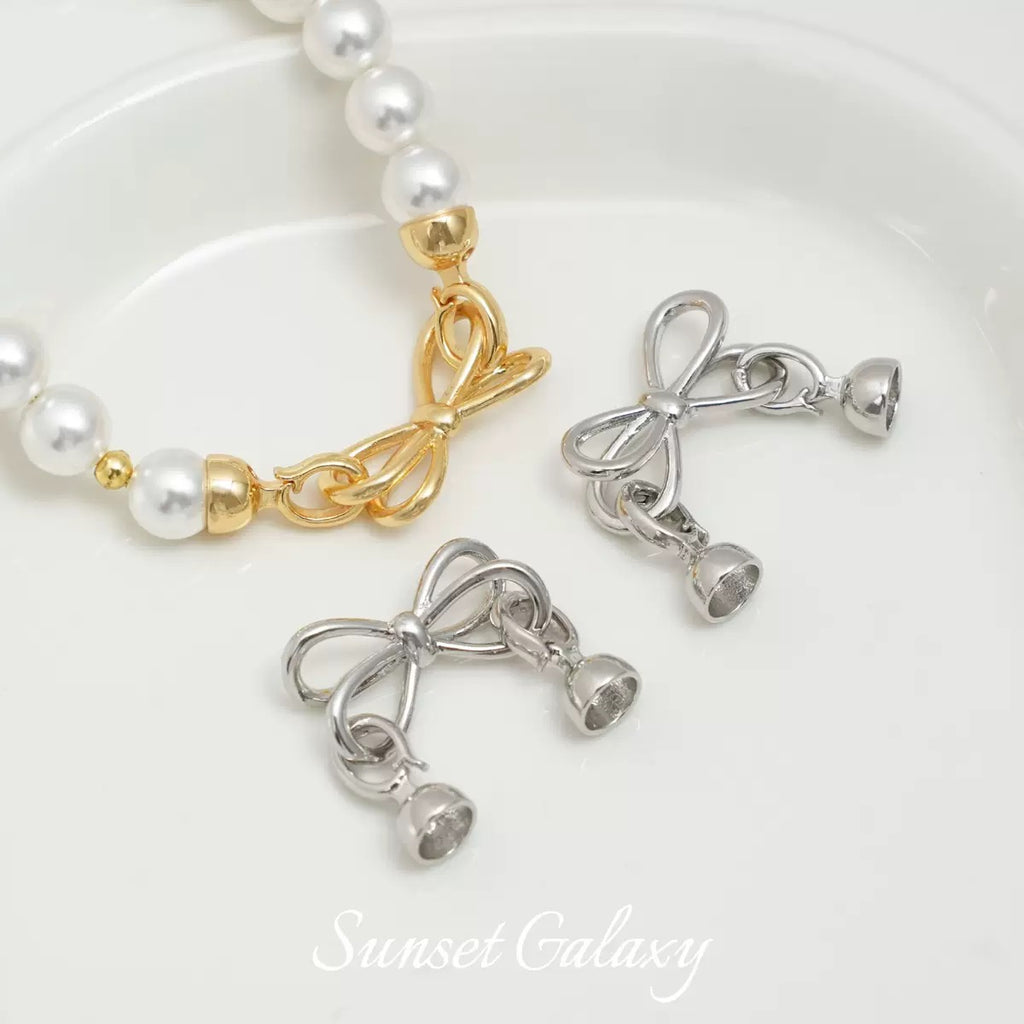 留め具金具 ❘ 蝶結びスプリングクラスプ（変色防止加工）