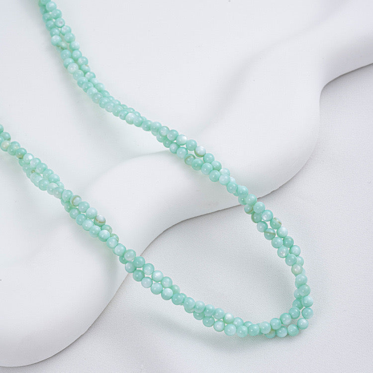 3mm | ライトターコイズシェルビーズ