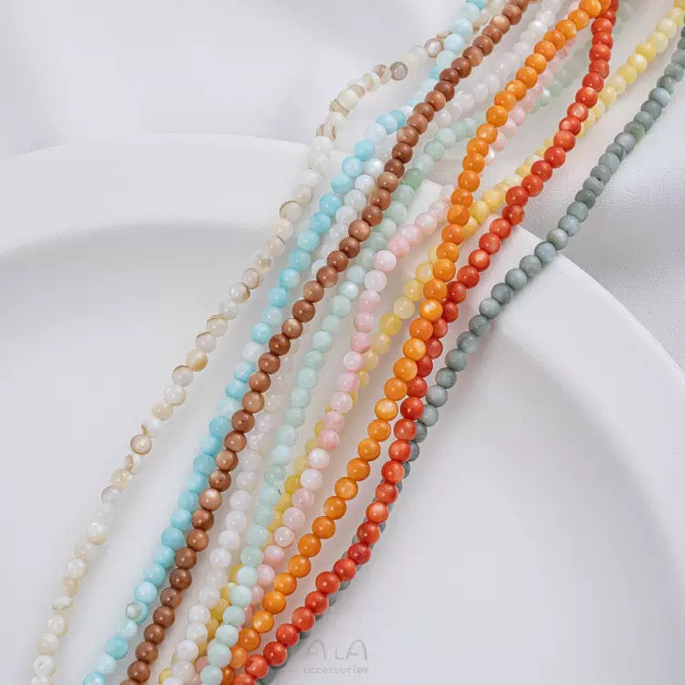 3mm | 無着色ナチュラルカラーシェルビーズ