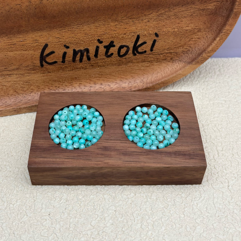 3mm | ライトターコイズシェルビーズ