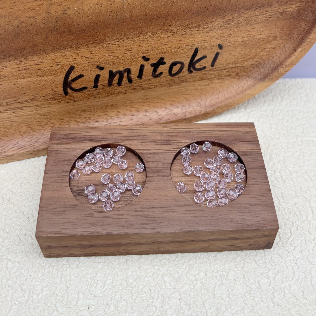 4mm | ピンクスワロ風クリスタルガラスビーズ