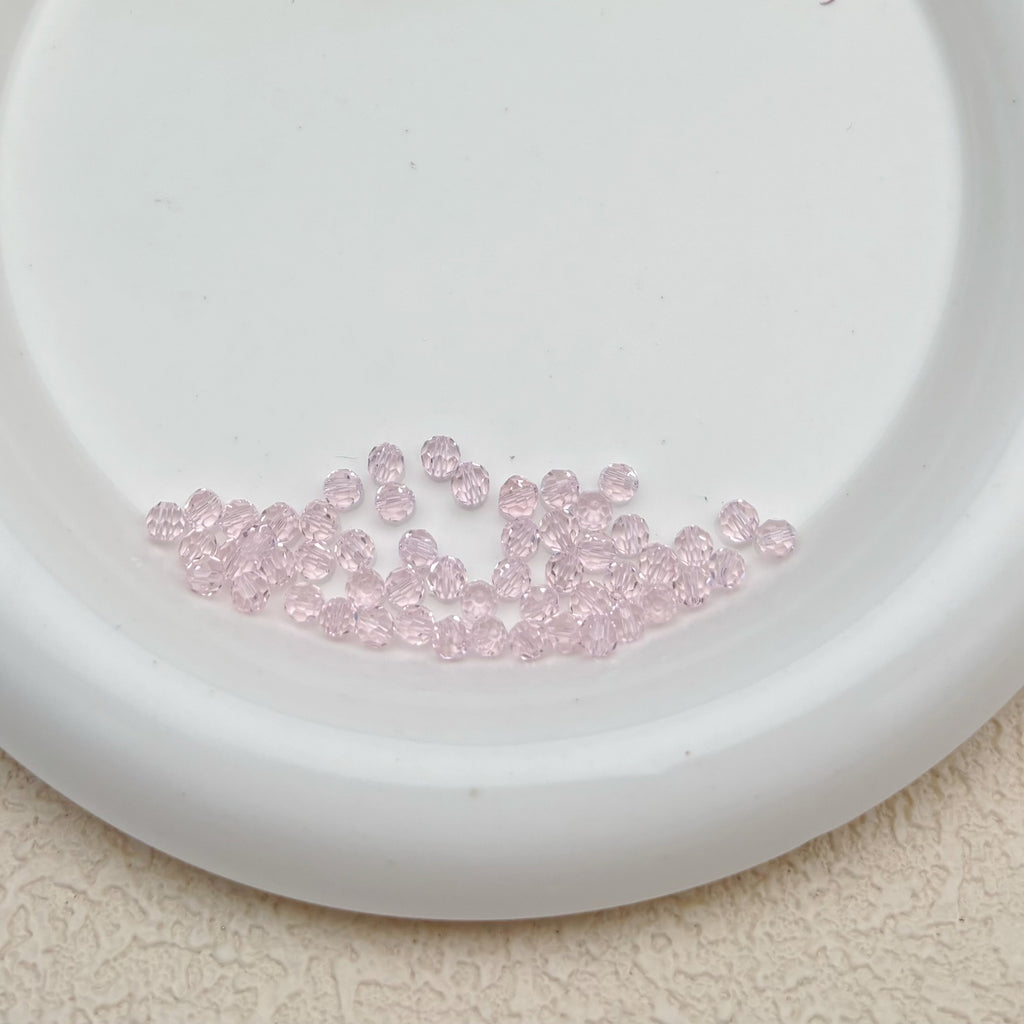 4mm | ピンクスワロ風クリスタルガラスビーズ