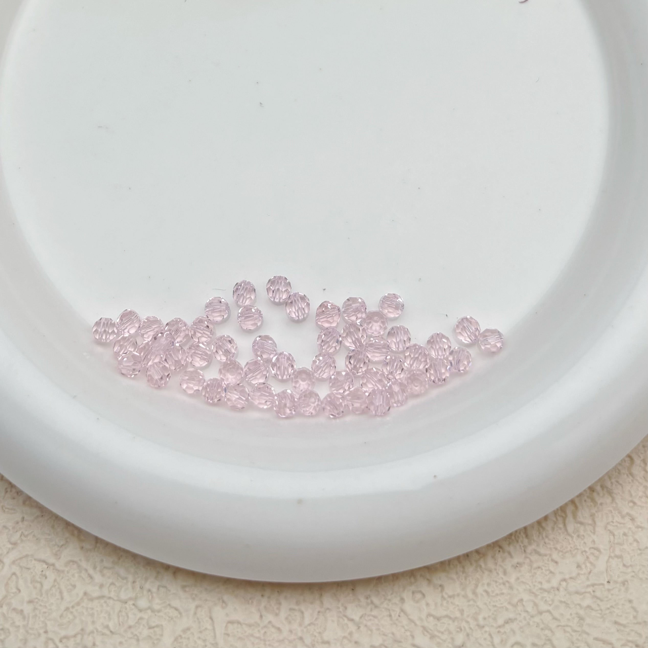 4mm | ピンクスワロ風クリスタルガラスビーズ