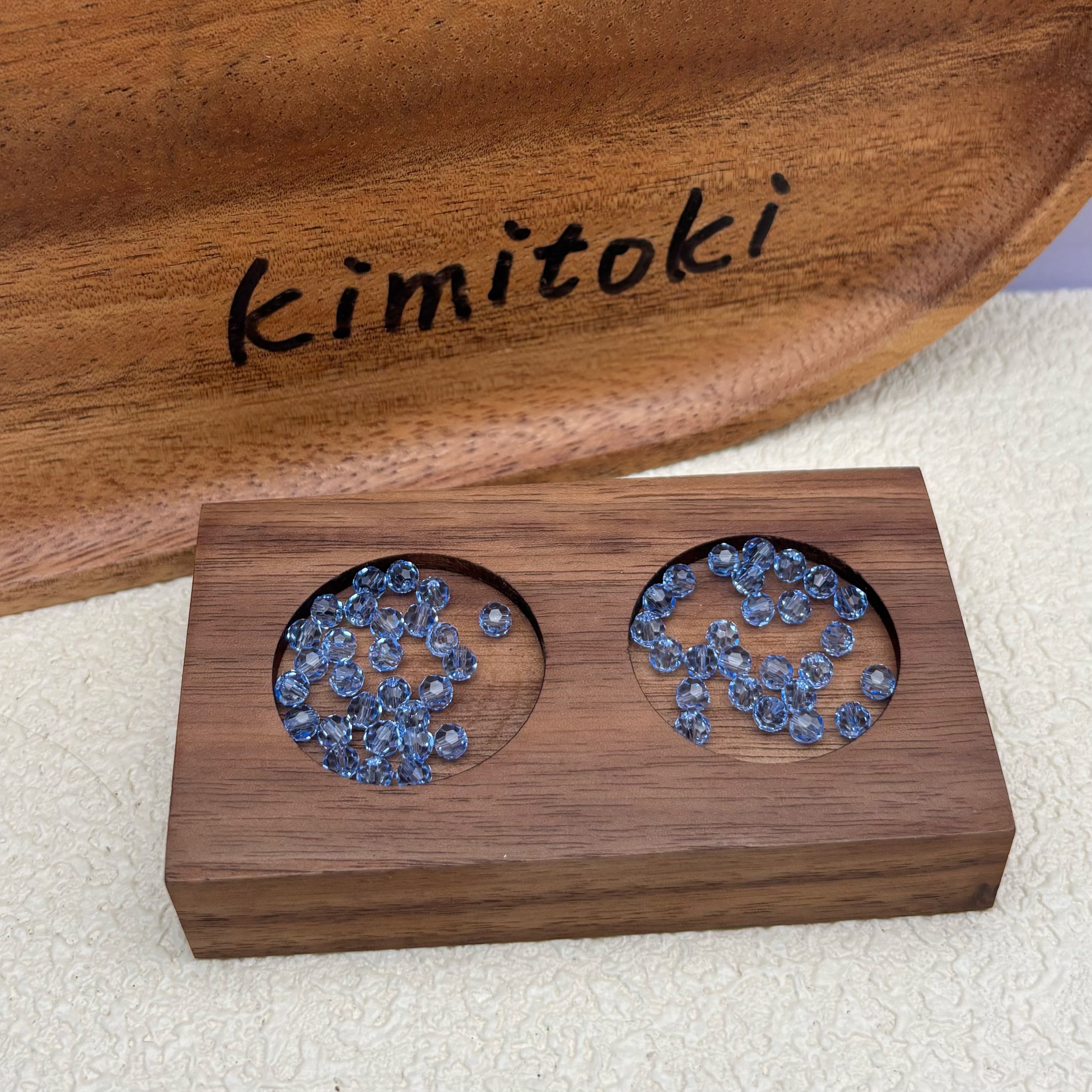 4mm | スカイブルースワロ風クリスタルガラスビーズ