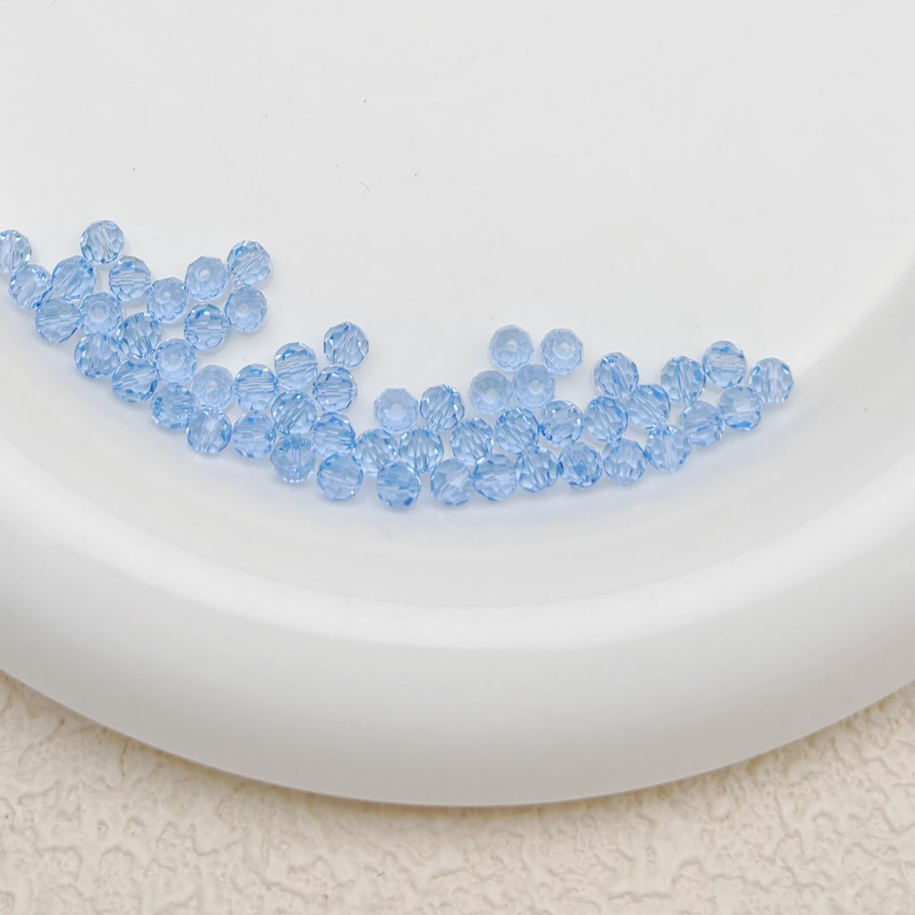 4mm | スカイブルースワロ風クリスタルガラスビーズ