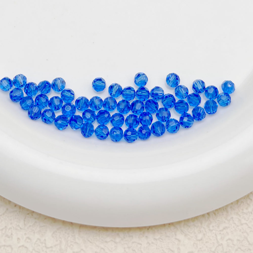 4mm | アクアブルースワロ風クリスタルガラスビーズ