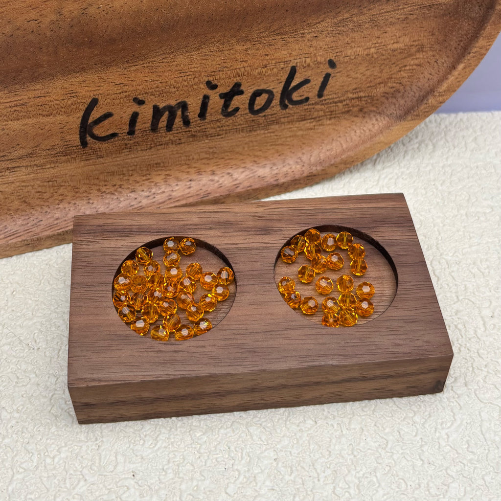 4mm | オレンジスワロ風クリスタルガラスビーズ