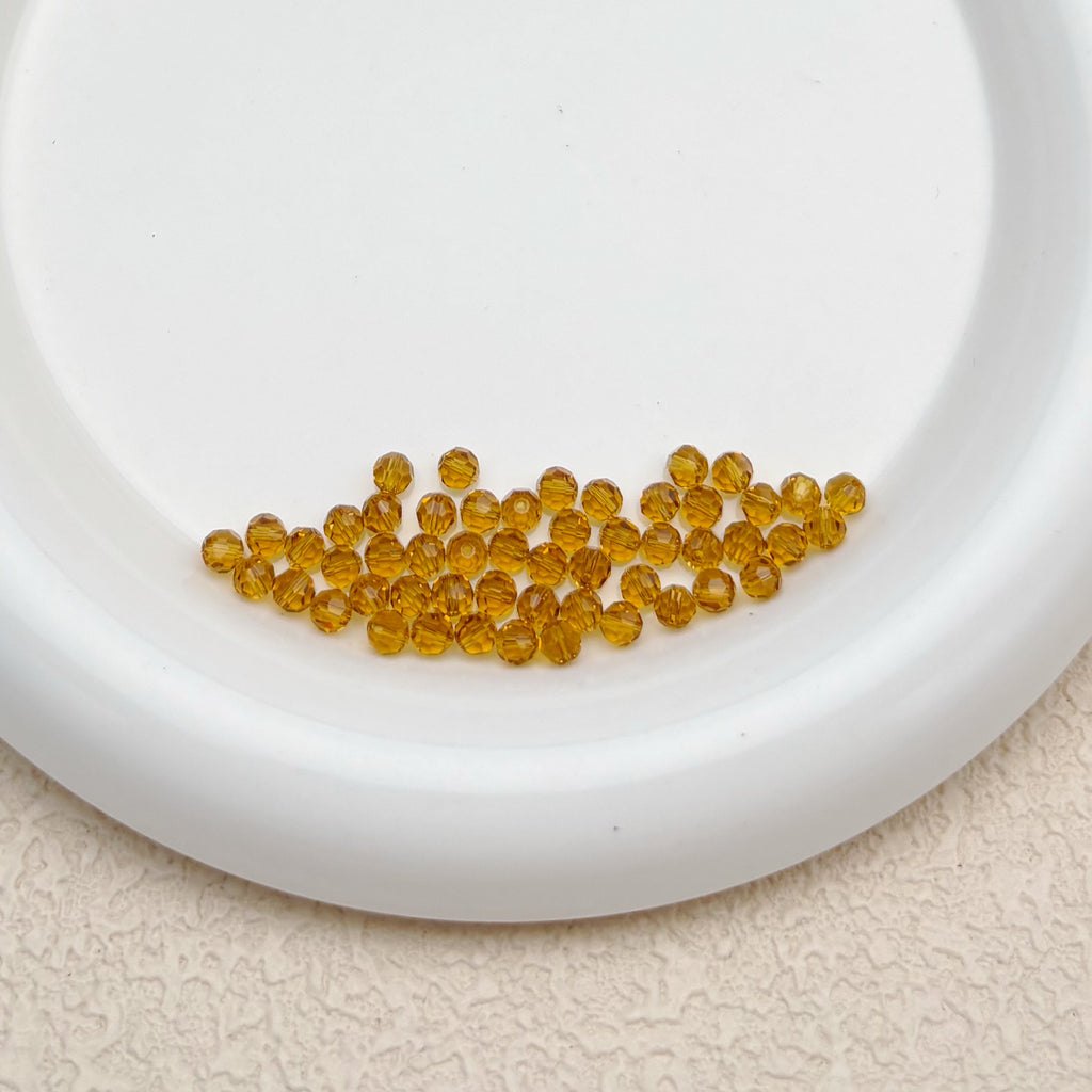 4mm | キャメルスワロ風クリスタルガラスビーズ