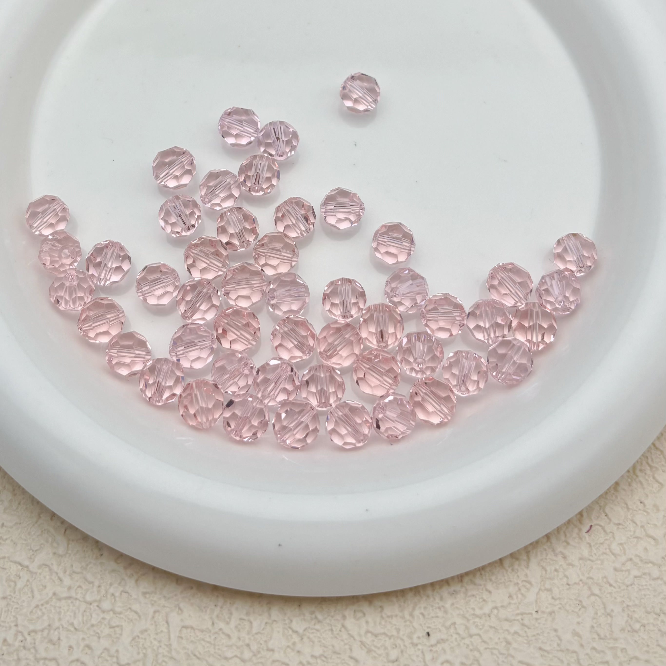 8mm | ピンクスワロ風クリスタルガラスビーズ