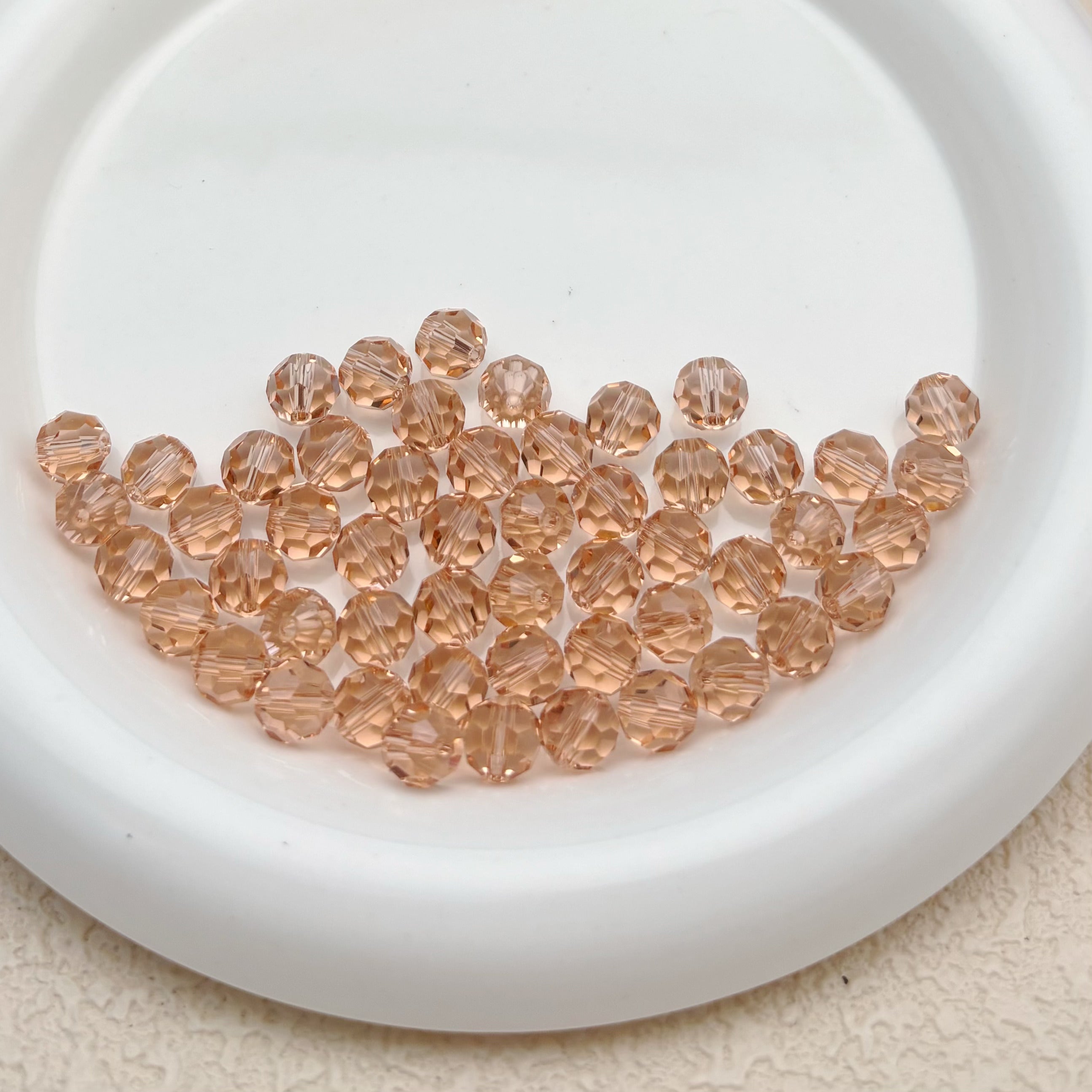 8mm | ヌードピンクスワロ風クリスタルガラスビーズ