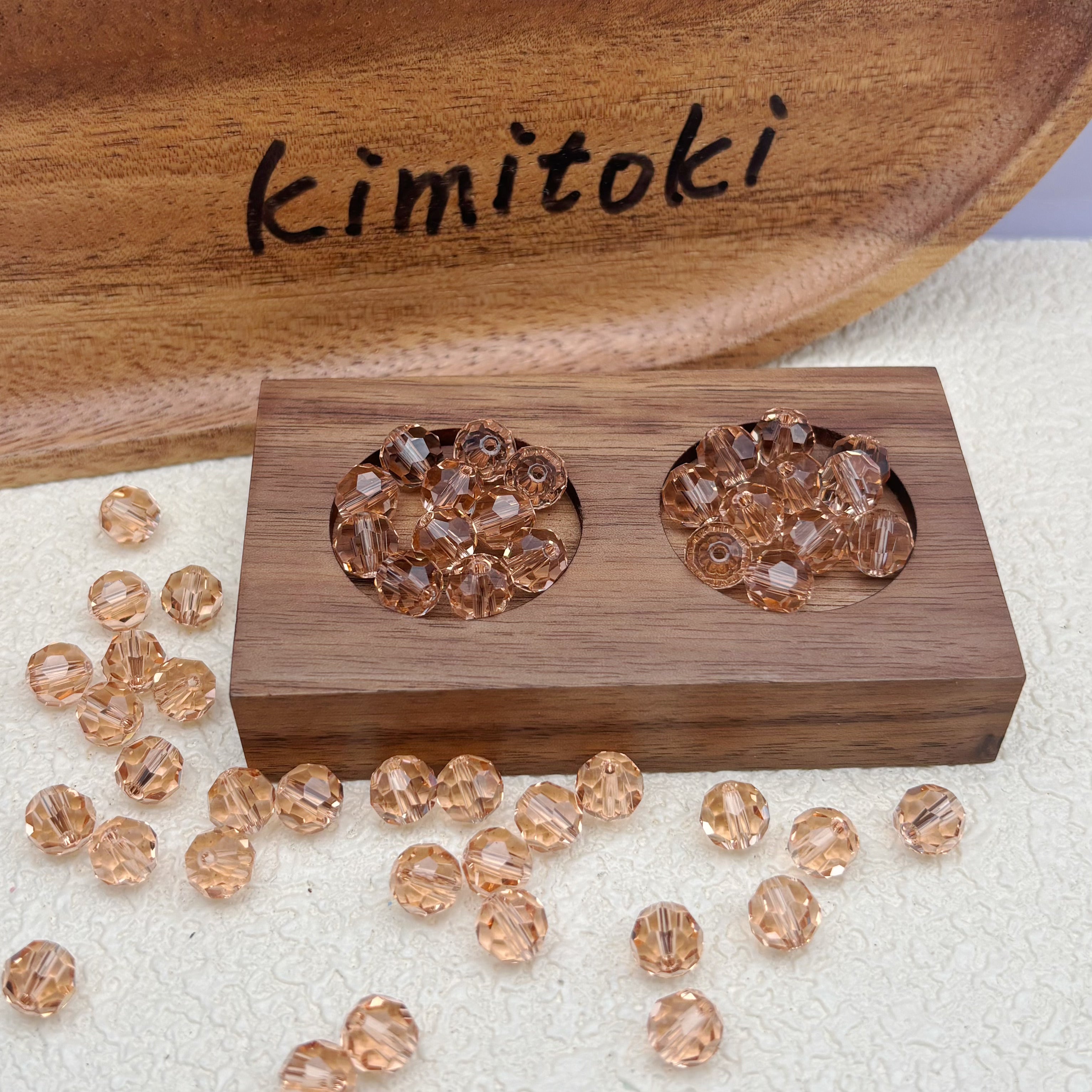 8mm | ヌードピンクスワロ風クリスタルガラスビーズ