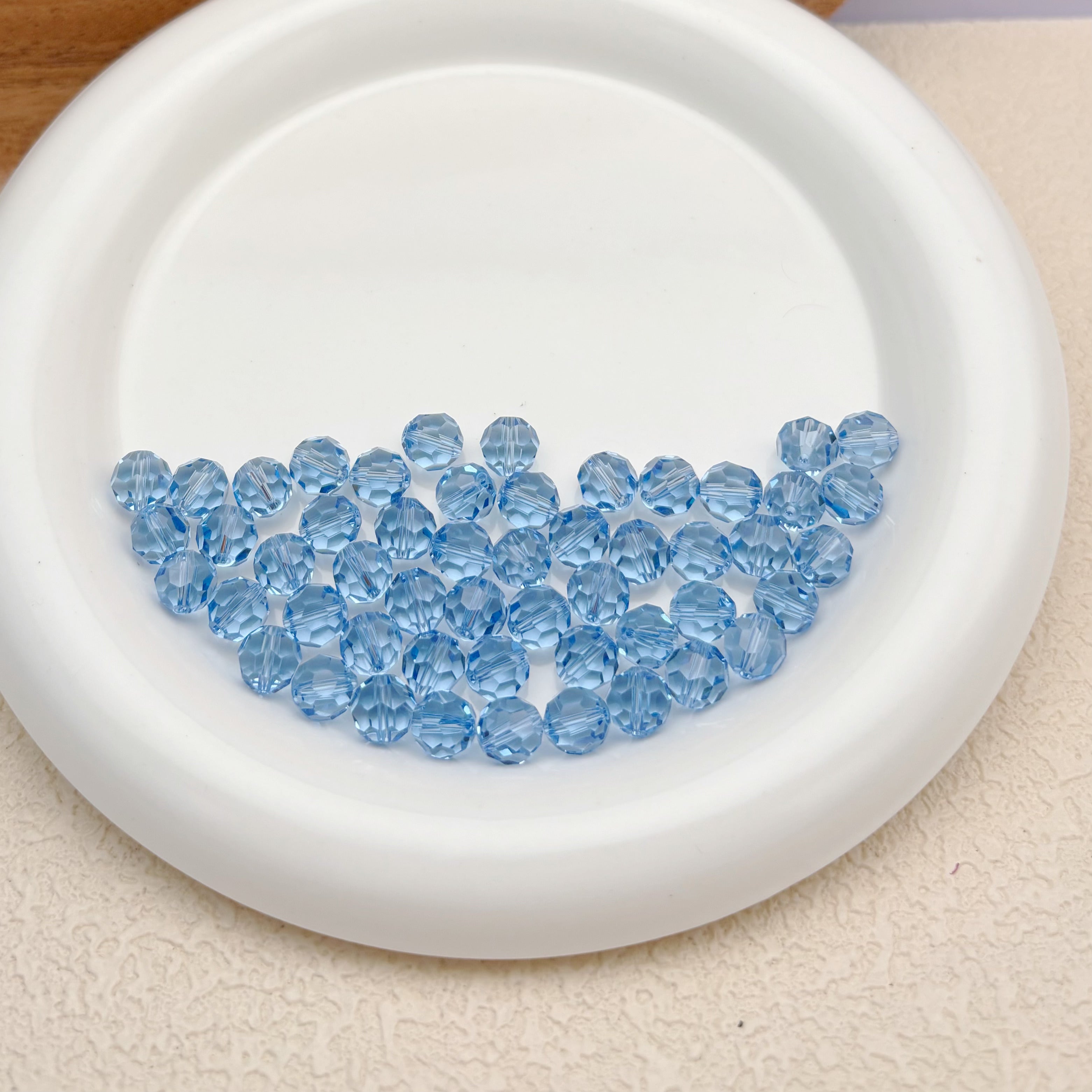 8mm | スカイブルースワロ風クリスタルガラスビーズ