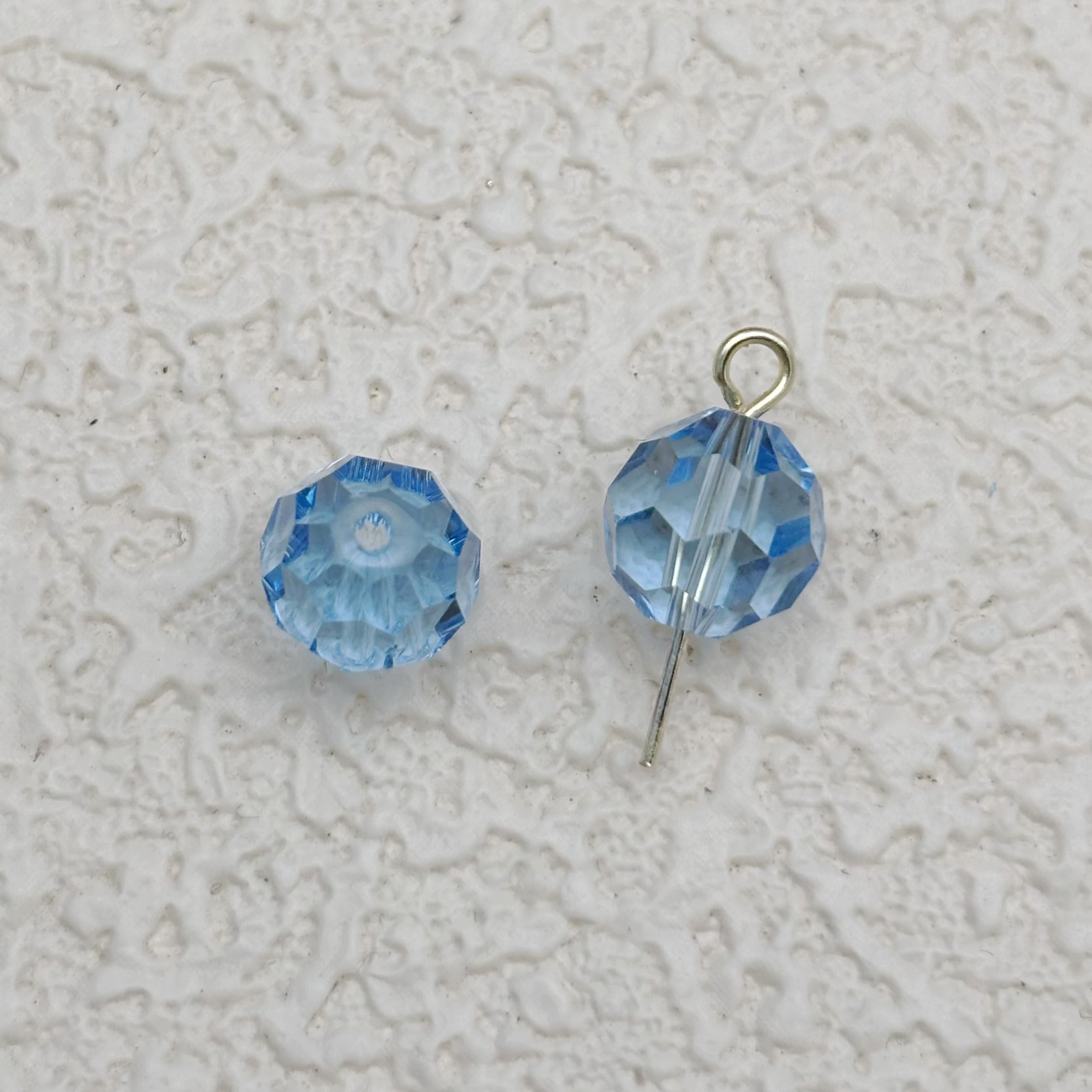 8mm | スカイブルースワロ風クリスタルガラスビーズ