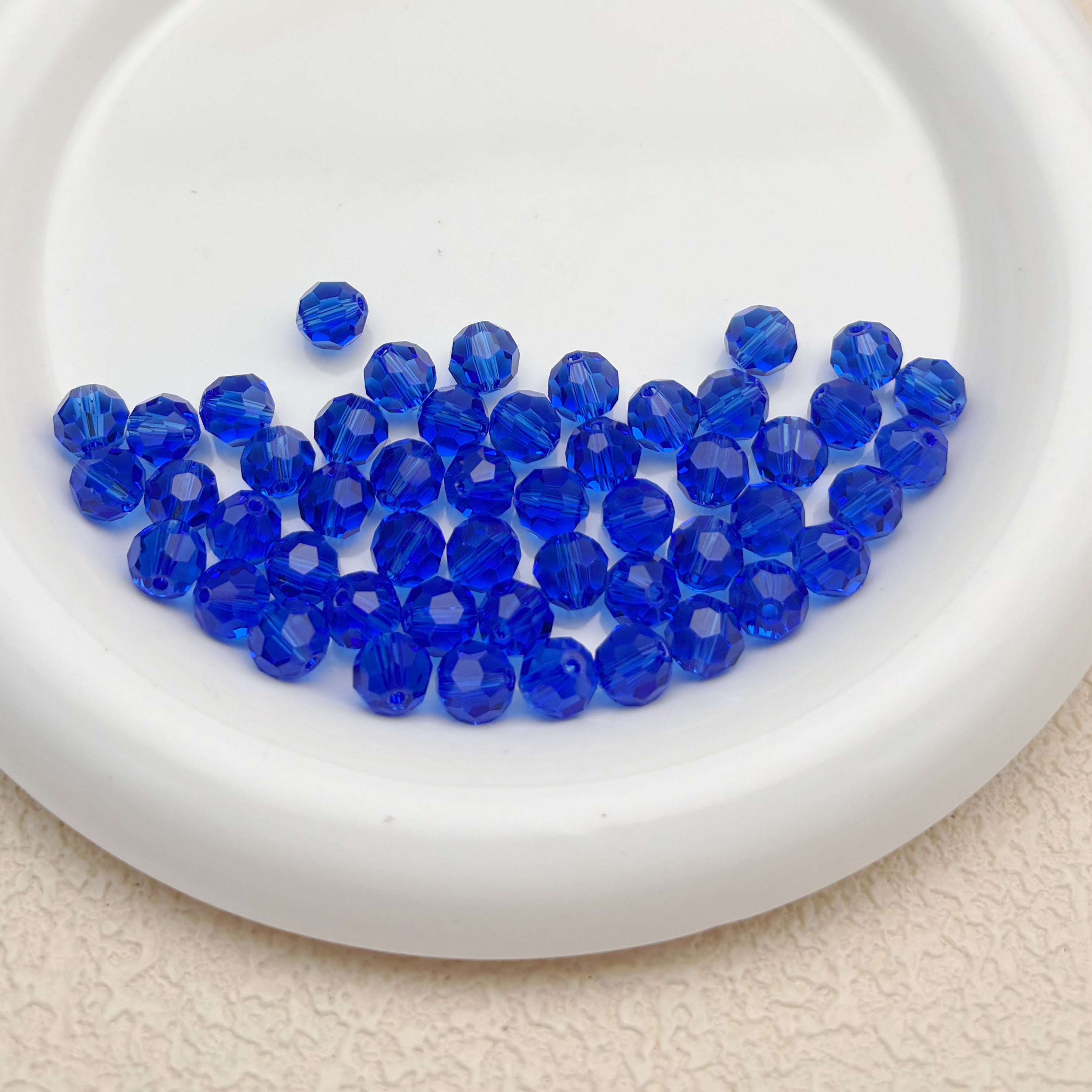 8mm | アクアブルースワロ風クリスタルガラスビーズ