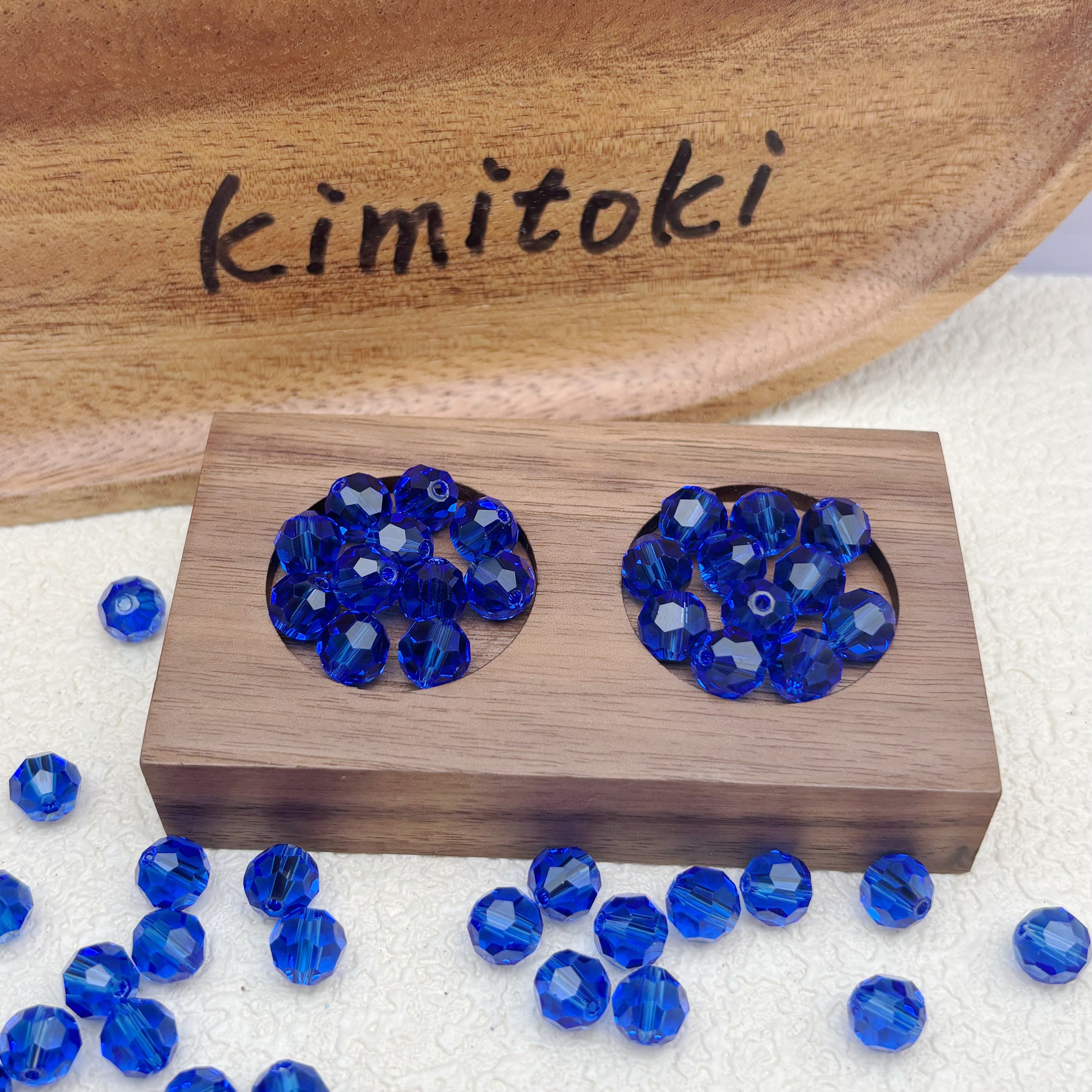 8mm | アクアブルースワロ風クリスタルガラスビーズ