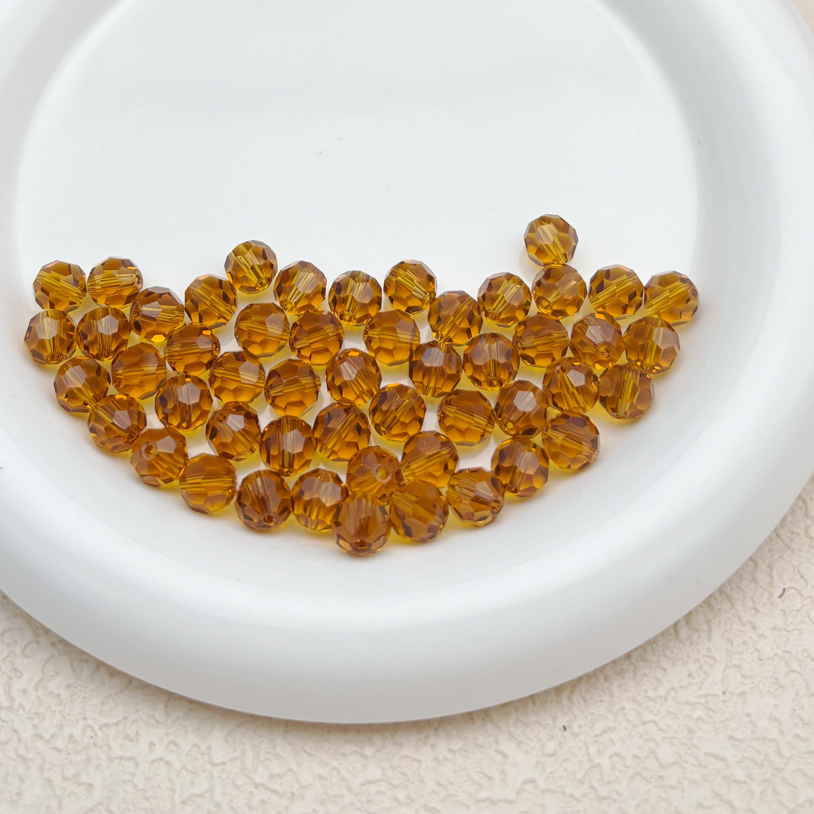 8mm | キャメルスワロ風クリスタルガラスビーズ