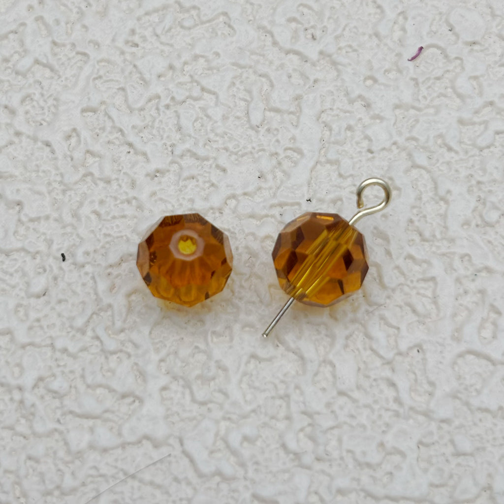 8mm | キャメルスワロ風クリスタルガラスビーズ