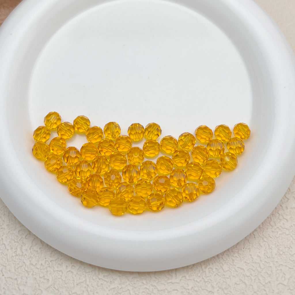 8mm | オレンジスワロ風クリスタルガラスビーズ