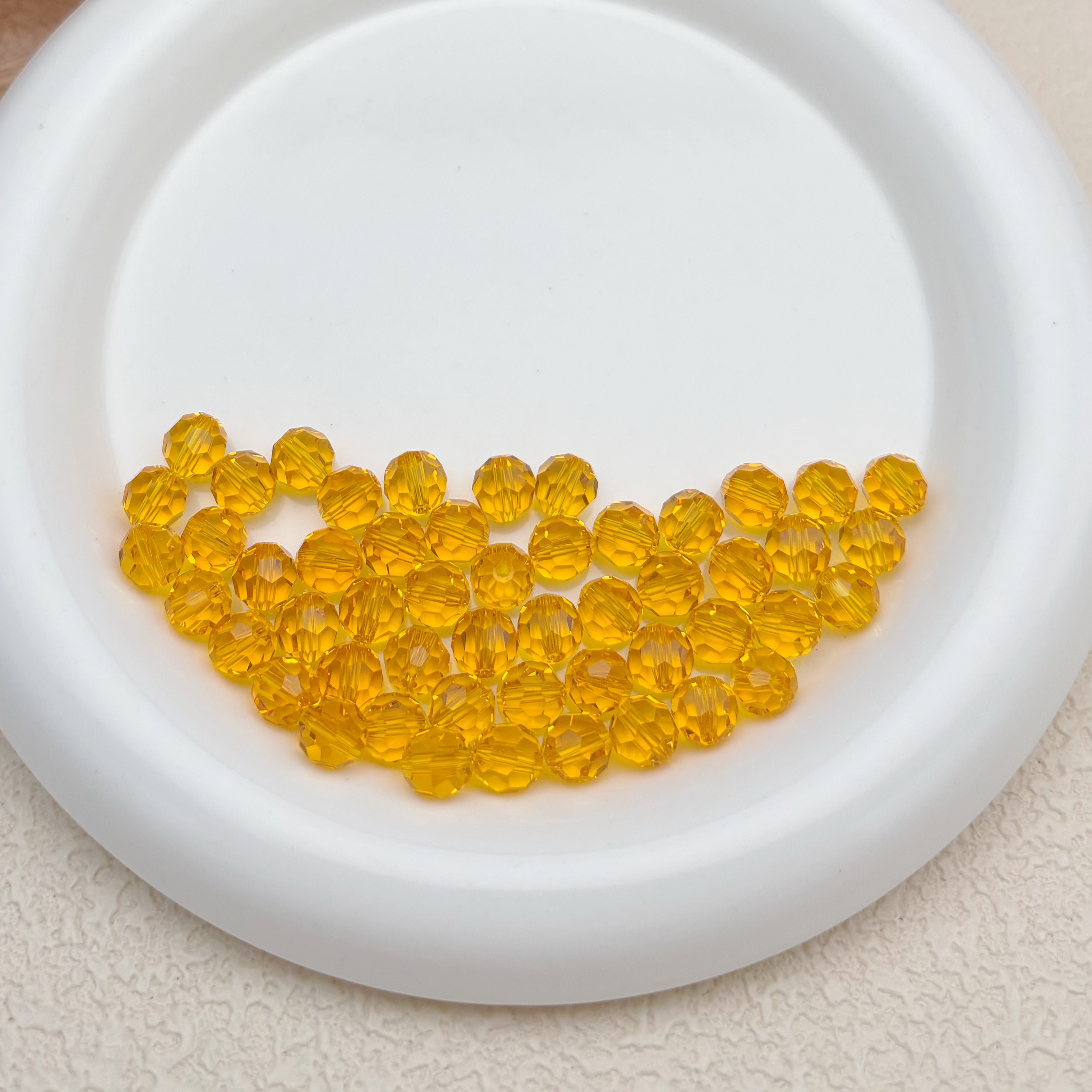 8mm | オレンジスワロ風クリスタルガラスビーズ