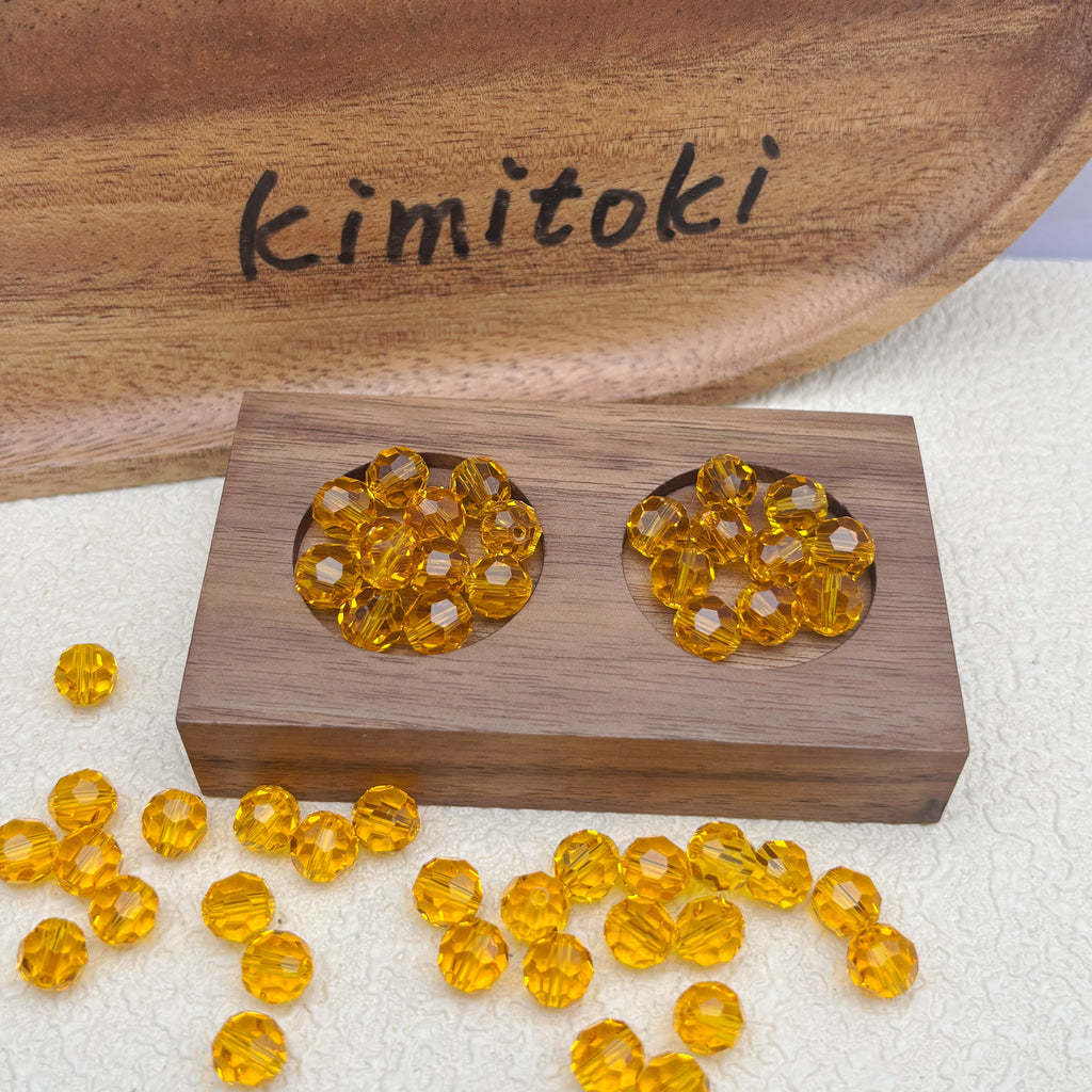 8mm | オレンジスワロ風クリスタルガラスビーズ