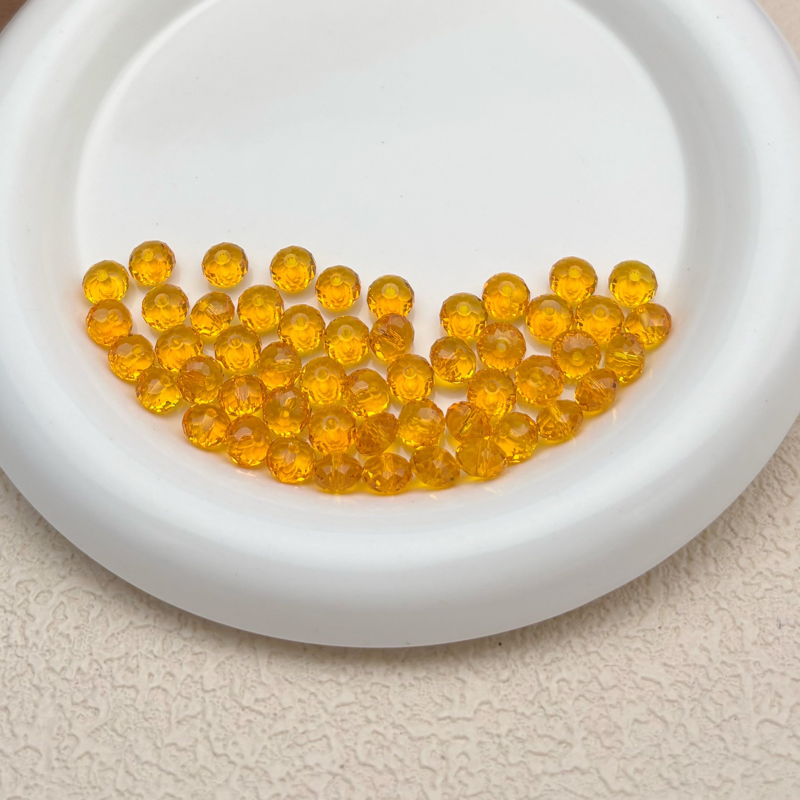 8mm | オレンジスワロ風クリスタルガラスロンデルビーズ