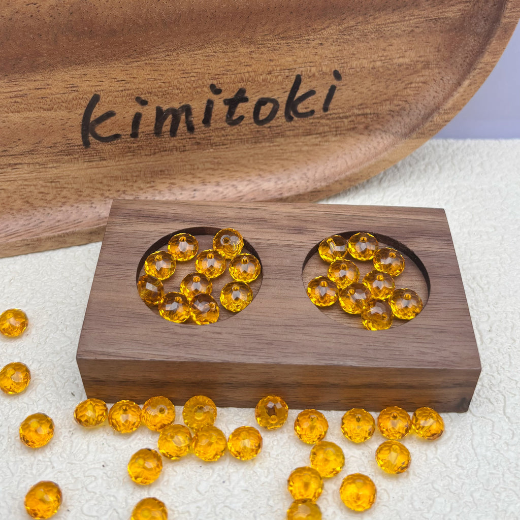 8mm | オレンジスワロ風クリスタルガラスロンデルビーズ