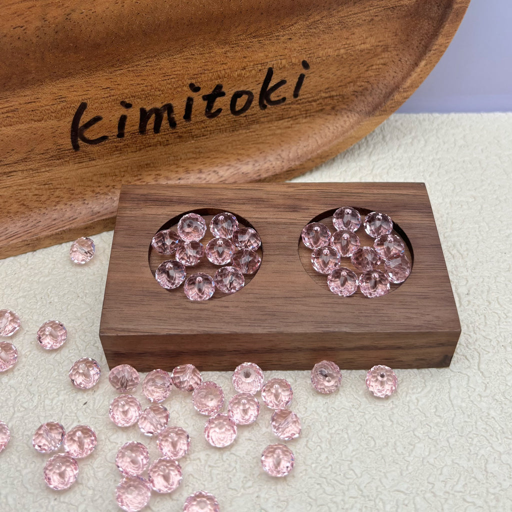 8mm | ピンクスワロ風クリスタルガラスロンデルビーズ