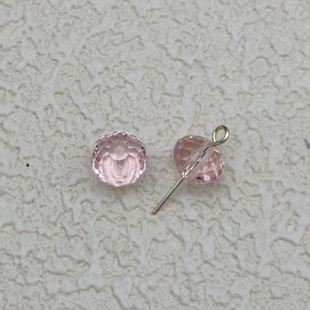 8mm | ピンクスワロ風クリスタルガラスロンデルビーズ