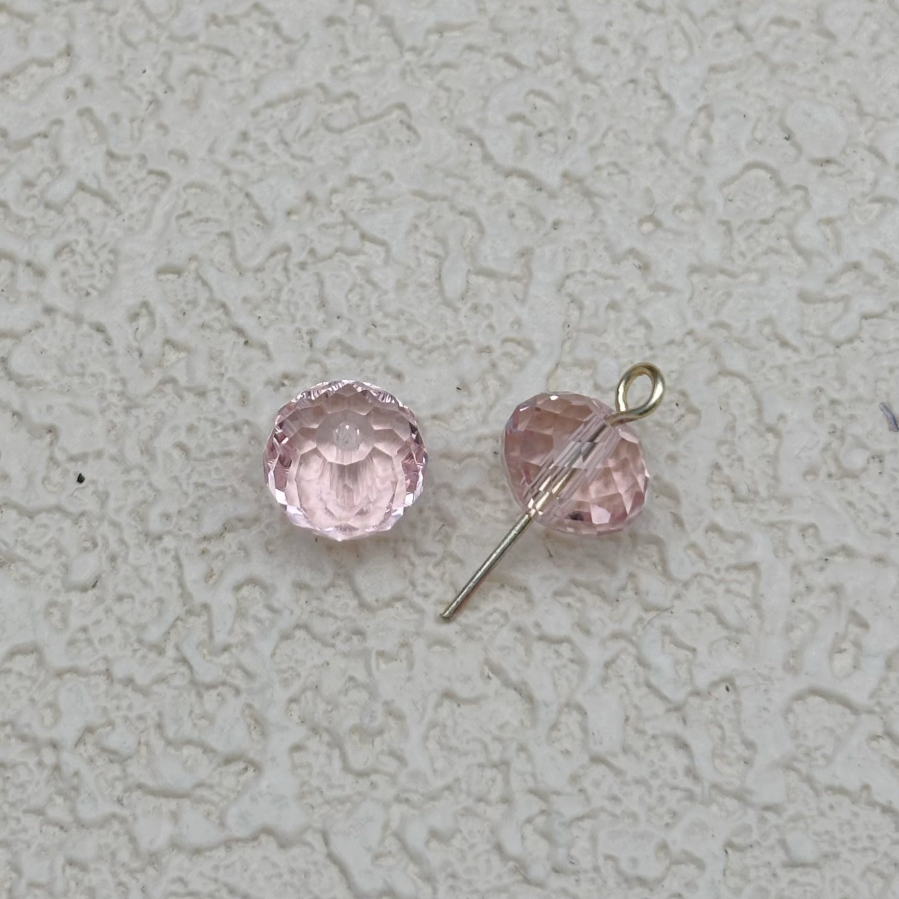 8mm | ピンクスワロ風クリスタルガラスロンデルビーズ