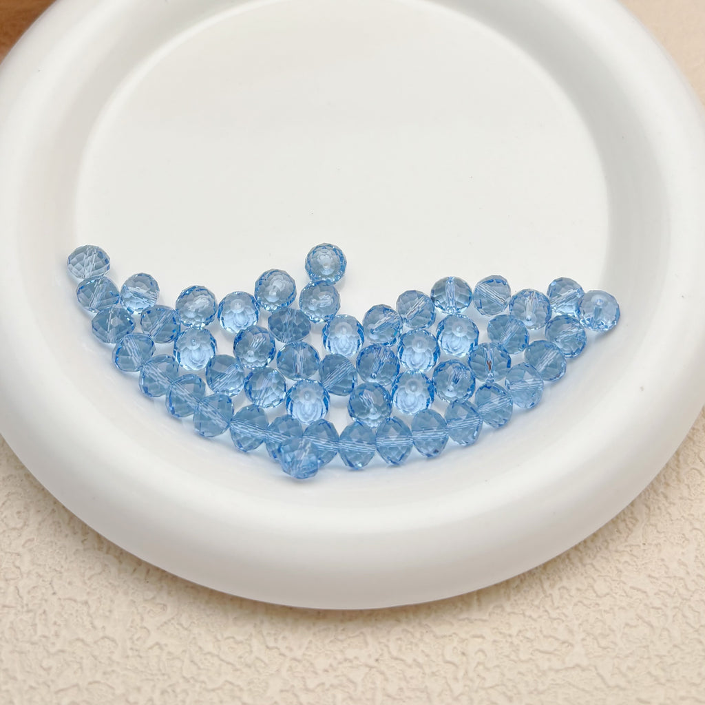 8mm | スカイブルースワロ風クリスタルガラスロンデルビーズ