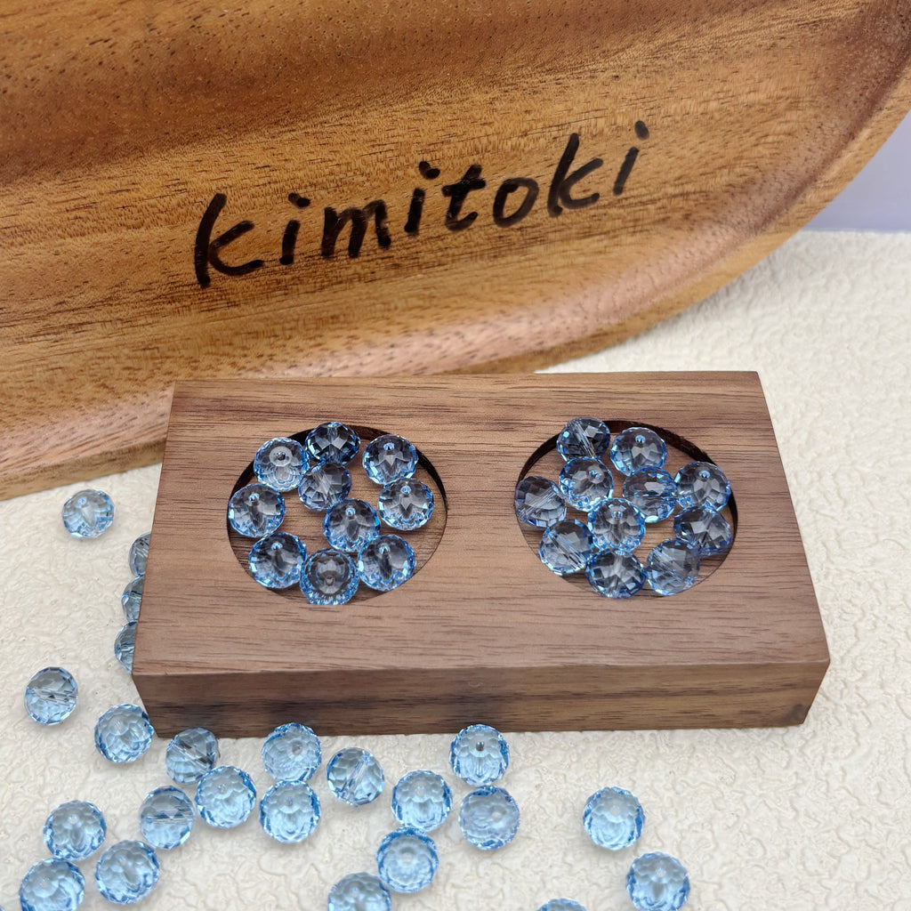 8mm | スカイブルースワロ風クリスタルガラスロンデルビーズ