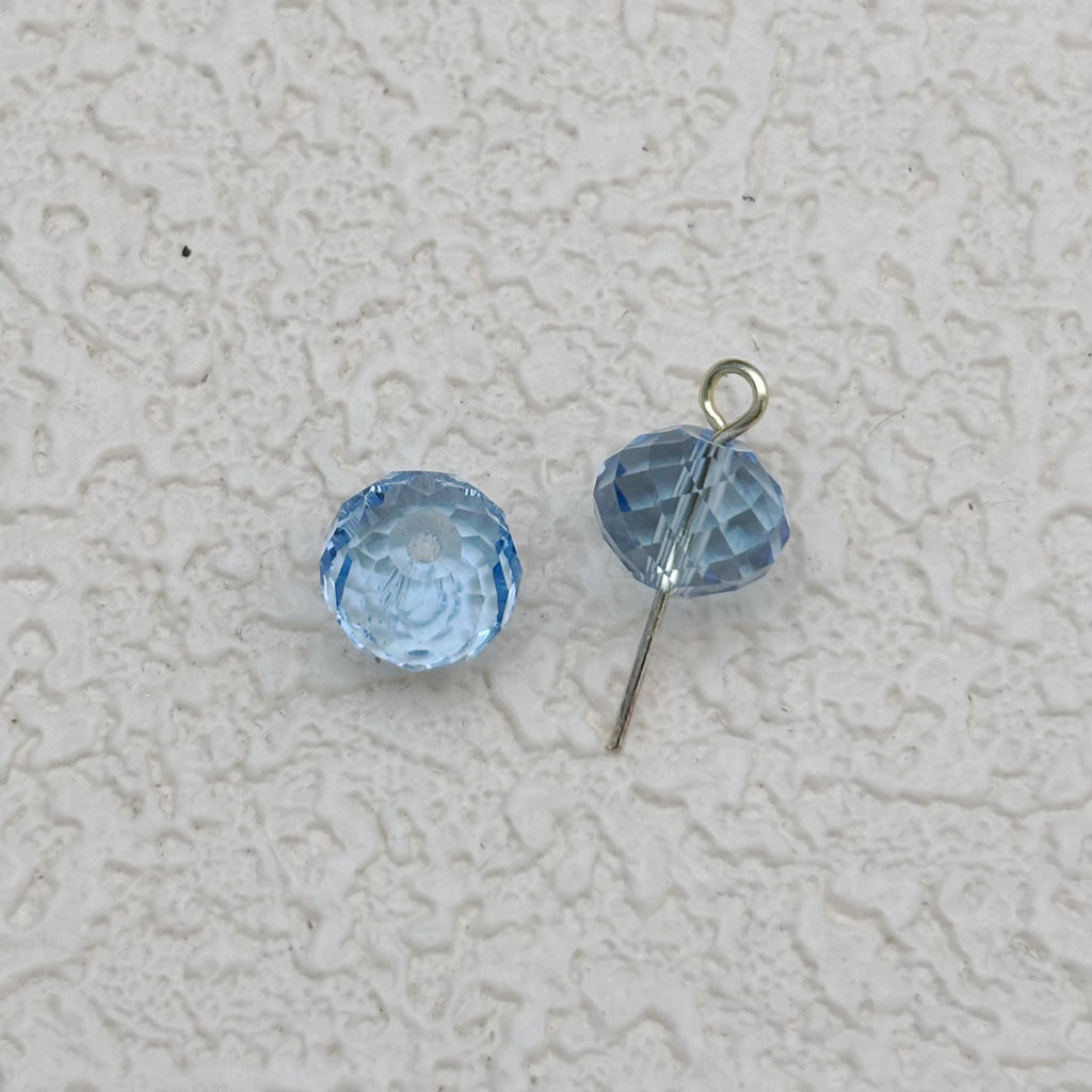 8mm | スカイブルースワロ風クリスタルガラスロンデルビーズ