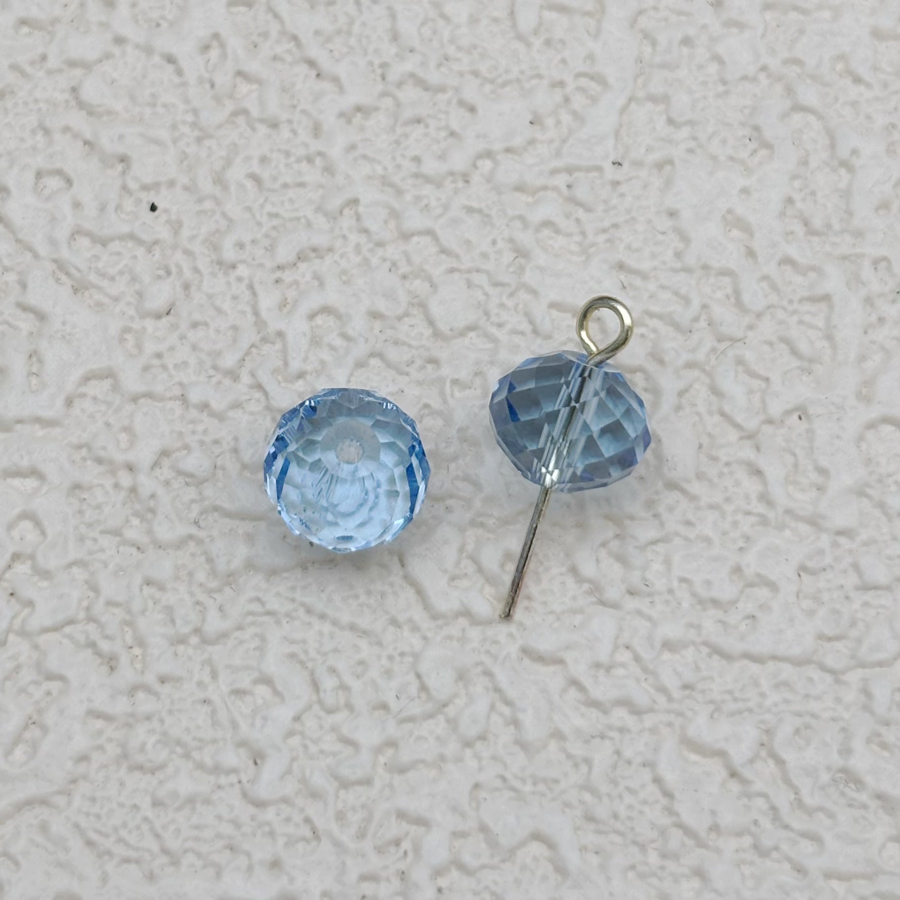 8mm | スカイブルースワロ風クリスタルガラスロンデルビーズ